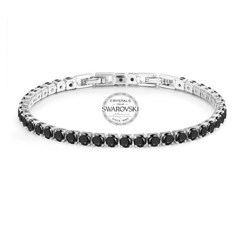 Bracciale tennis nero uomo 3mm - tennis,