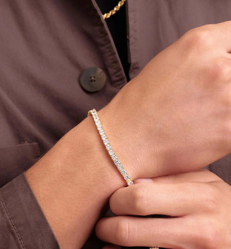 Bracciale tennis placcato oro - bracciale,